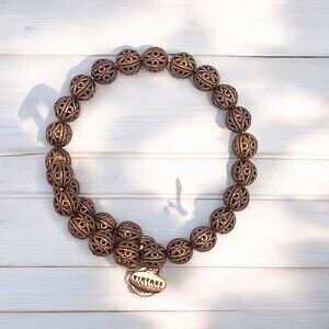 Alex and Ani Copper Beaded Wrap Charm Bracelet Gold Finish - Expands 2"- 3.5"